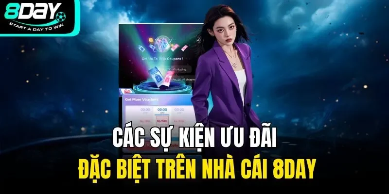 Các sự kiện ưu đãi đặc biệt trên nhà cái 8DAY